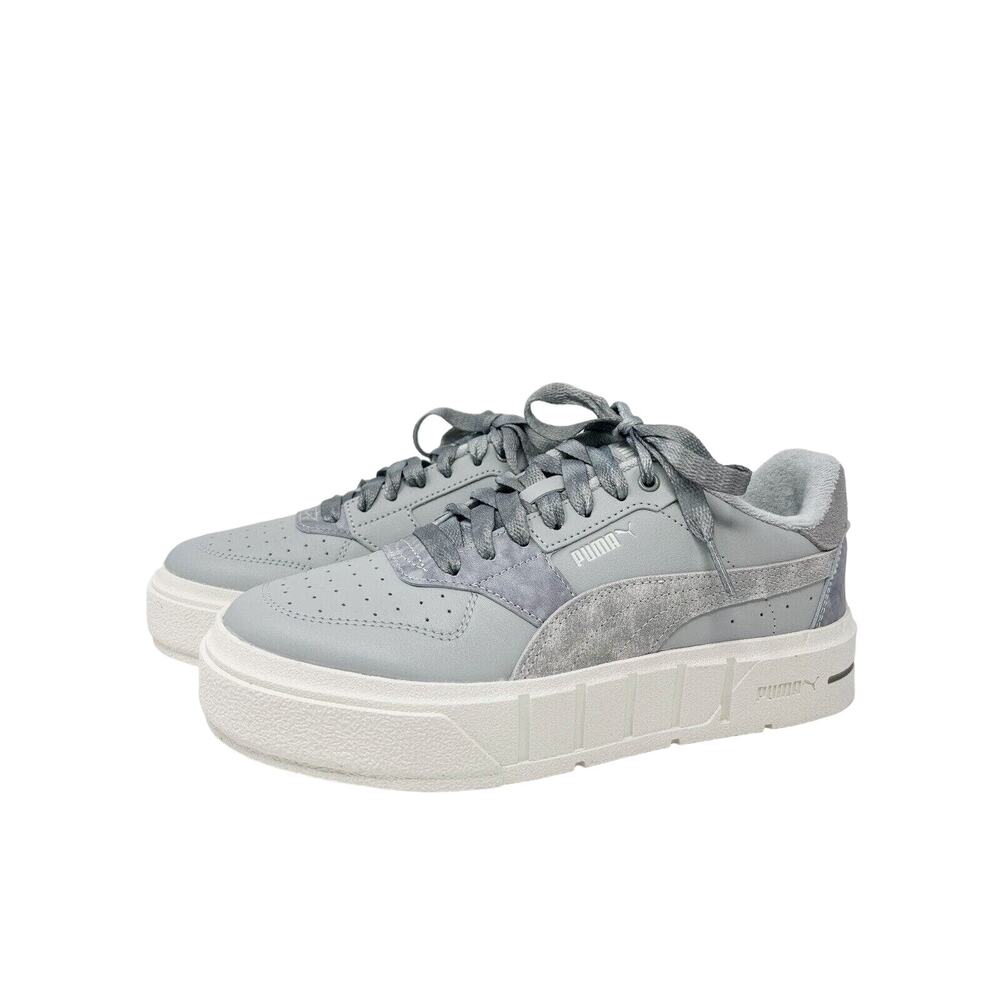 NIB Puma Cali Court SZ 7.5 Lace Up Sneakers Gray Women Free People Leather